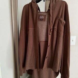 American Eagle Outfitters Brown Knit Hoodie